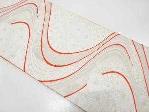 アンティーク　流水に花模様織り出し袋帯（材料）